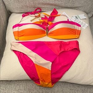 Trina Turk Pink and Orange Bikini Set